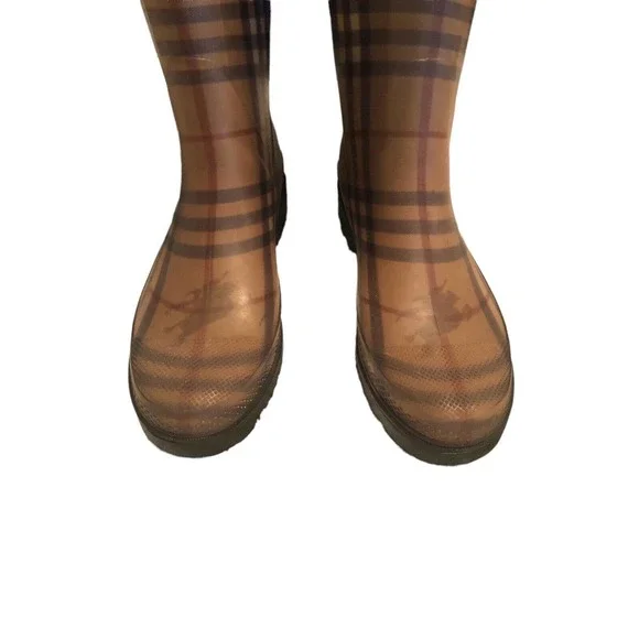 EUC Womens Burberry Nova Check Rain Boots Shoes Weather Designer US 8M EU Sz 39 - Picture 2 of 11